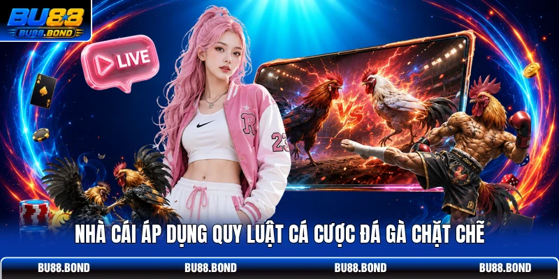 Đá Gà BU88 - Điểm Hẹn Phát Sóng Trực Tiếp Sắc Nét 4K Nhà cái áp dụng quy luật cá cược đá gà chặt chẽ